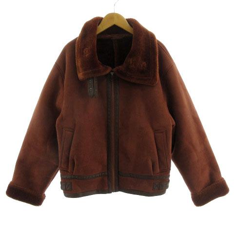 ムルーア MURUA ジャケット B-3 フライトジャケット フェイクムートン ジップアップ ブラウ...