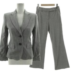 【中古】セオリー TRACEABLE WOOL ETIENNETTE B ＆ TRECCA 4N スーツ ジャケット 0 パンツ 2 グレー レディース theory（セオリー） TRACEABLE WOOL ETIENNETTE B ＆ TRECCA 4N スーツ