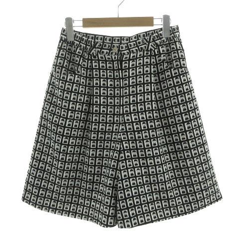 ピッコーネクラブ  PICONE CLUB パンツ キュロット タック ウエストゴム ロゴパターン ...