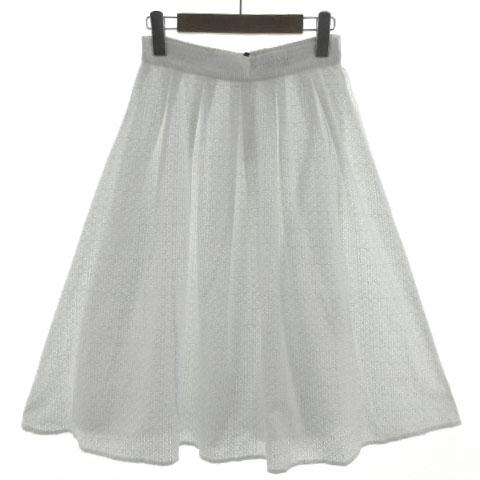 ザラ ベーシック ZARA BASIC スカート 総レース フレア ボックスプリーツ ミディ丈 コッ...