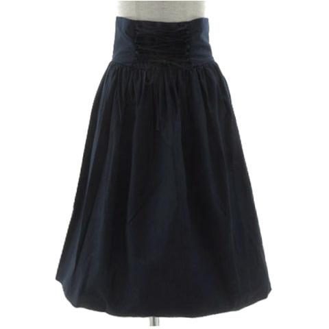 ザラ ベーシック ZARA BASIC スカート レースアップ ギャザー フレア ミモレ丈 コットン...