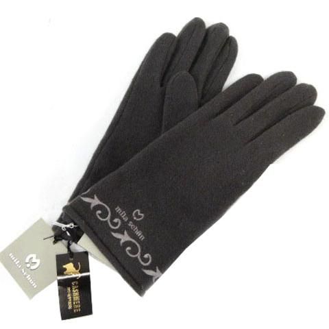 未使用品 ミラショーン mila schon カシミヤ手袋 グローブ ハイゲージ ロゴ刺繍 カシミヤ...