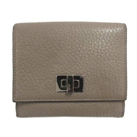 フェンディ FENDI 2つ折り財布 ピーカブー セレリア 小銭入れ付き レザー型押し イタリア製 ...
