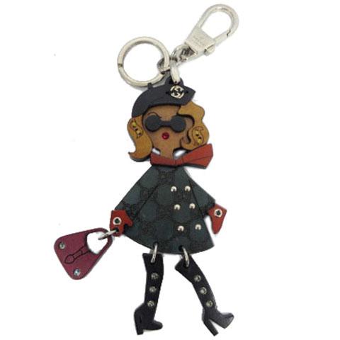 グッチ GUCCI 希少 キーリング キーホルダー キーチャーム マドモアゼルガール ラインストーン...