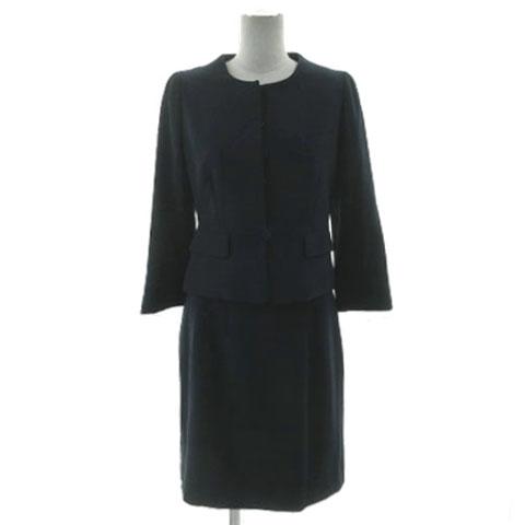 エリオポール heliopole スーツ ジャケット ノーカラー スカート ストレート ミディ丈 日...