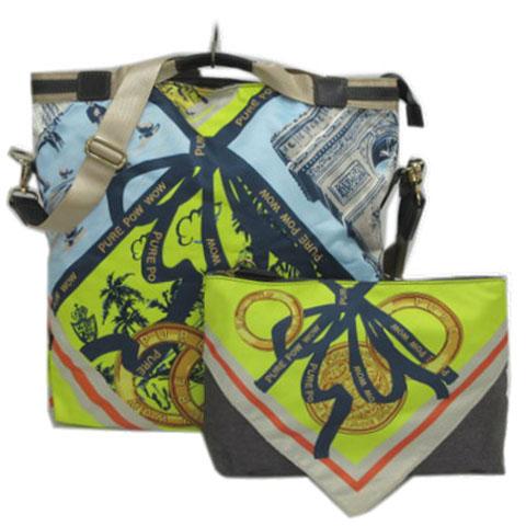 ピュアパウワウ pure pow pow トートバッグ ショルダーバッグ ポーチ付き スカーフ柄 マ...