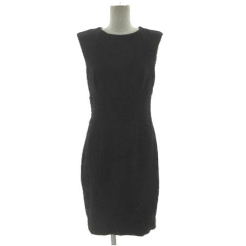 ザラ ベーシック ZARA BASIC ノースリーブワンピース タイト ひざ丈 シンプル ブラック ...