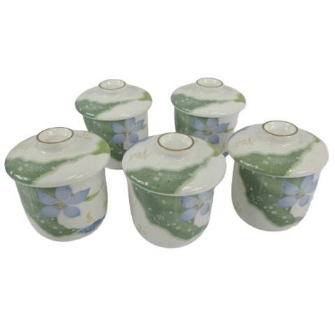 未使用品 ユミカツラ YUMI KATSURA 桂由美 むし茶碗5客セット 花柄 ホワイト 白 マル...