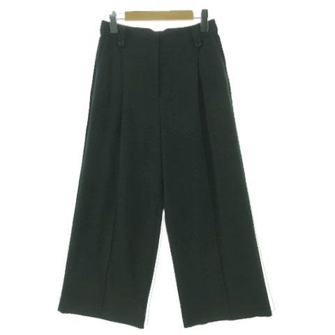 アイシービー iCB ワイドパンツ タック センタープレス バックシンチベルト ストレッチ グリーン...