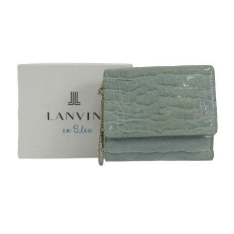 ランバンオンブルー LANVIN en Bleu マゼンダ 2つ折り財布 クロコダイル型押し 小銭入...
