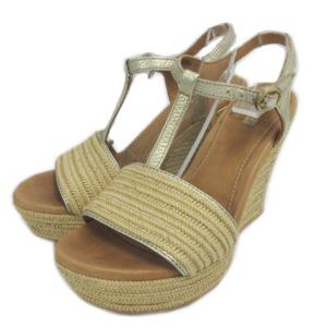 アグ UGG Fitchie T-strap ウェッジソール サンダル ソフト ゴールド 22 レディース