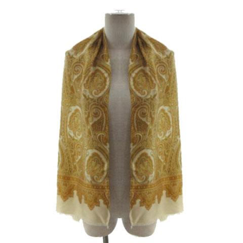 トプカピ TOPKAPI ペイズリー柄 シルクストール スカーフ フリンジ 日本製 シルク100％ ...