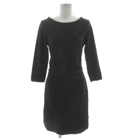 クイーンマム Queen mum マタニティワンピース ボートネック 七分袖 ミディ丈 ストレッチ ...