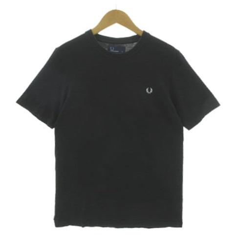 フレッドペリー FRED PERRY Ｔシャツ M9263 丸首 ロゴ刺繍 半袖 コットン ブラック...