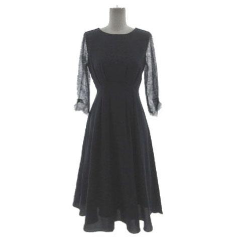 リリーカラン Lily Calin レーススリーブタック ドレス OPWQSA0851 七分袖 レー...