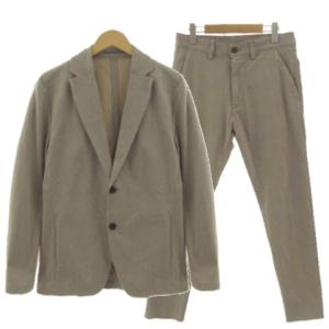 グローバルワーク GLOBAL WORK セットアップ 2Bテーラードジャケット スゴラクスリムパンツ ウエストゴム ストレッチ ブラウン系 M S