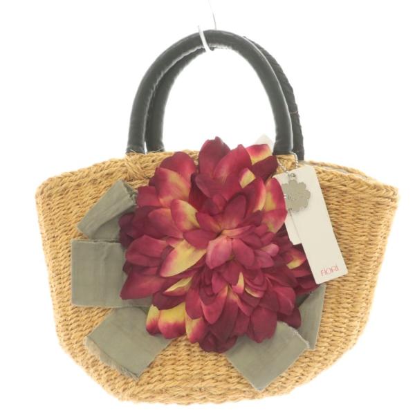 センソユニコ Senso unico FIORI ハンドバッグ かごバッグ フラワーモチーフ 茶 ブ...
