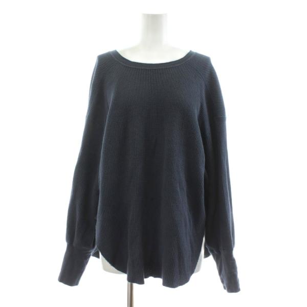 アメリカーナ AMERICANA ワッフルバックヘンリーロングスリーブTシャツ カットソー 長袖 紺...