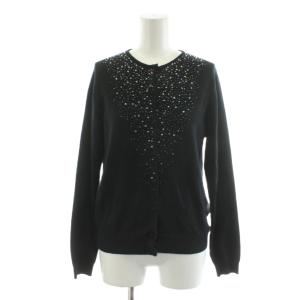 タルボット TALBOTS カーディガン 長袖 ビジュー M 黒 ブラック /AN55 ■MU レディース