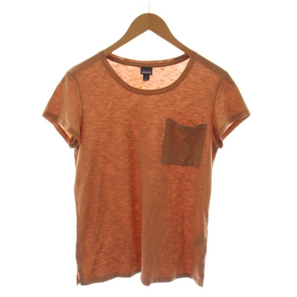 パタゴニア Patagonia Tシャツ カットソー S オレンジ 半袖 無地 /RR ■BM レデ...