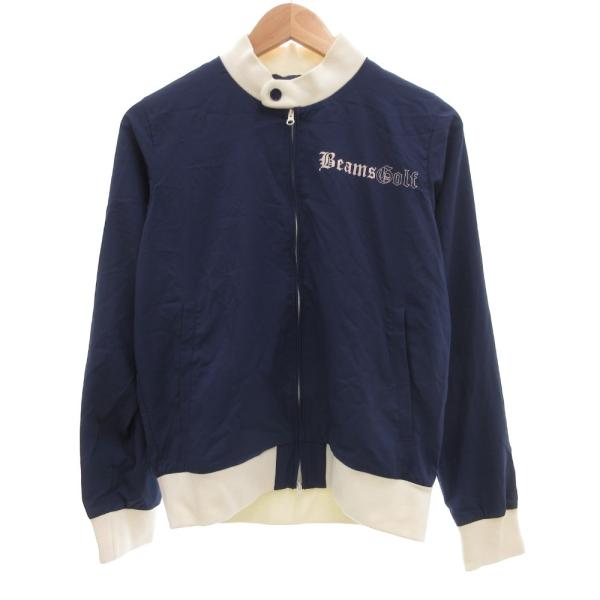 ビームスゴルフ BEAMS GOLF ボンバージャケット ブルゾン ロゴ S 青 ブルー /JS ■...