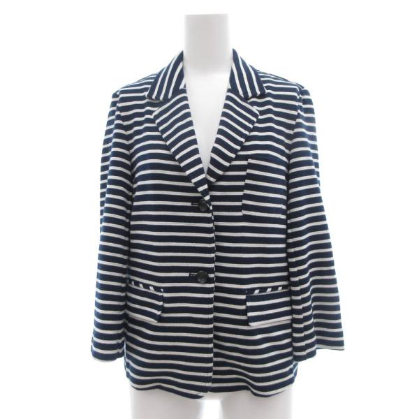 バーニーズニューヨーク BARNEYS NEW YORK ジャケット ボーダー 2B 青 ブルー 白...