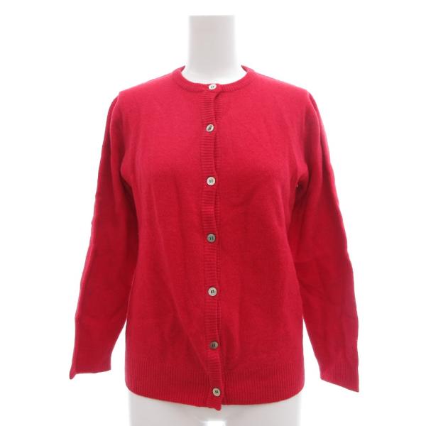 LANEROSSI カーディガン バンドカラー ウール L 赤 レッド /JS ■GY66 レディー...