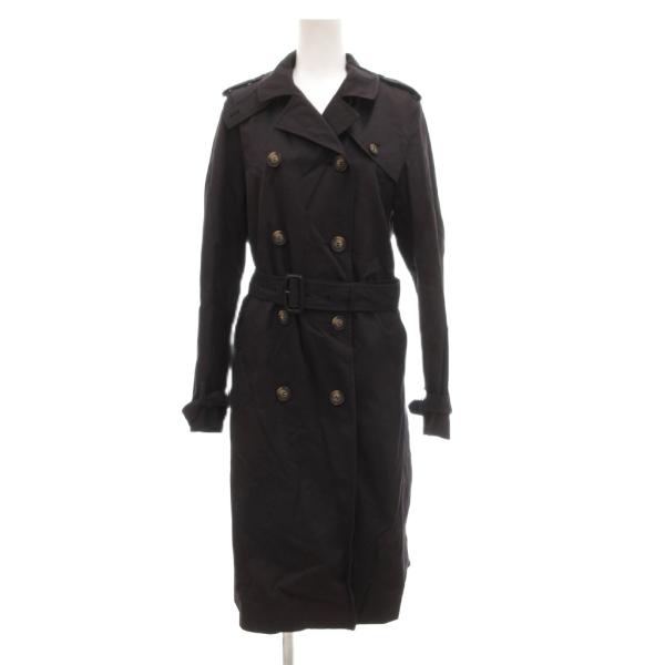 ユニクロ UNIQLO トレンチコート ロング ダブル M 黒 ブラック /JS ■GY66 レディ...