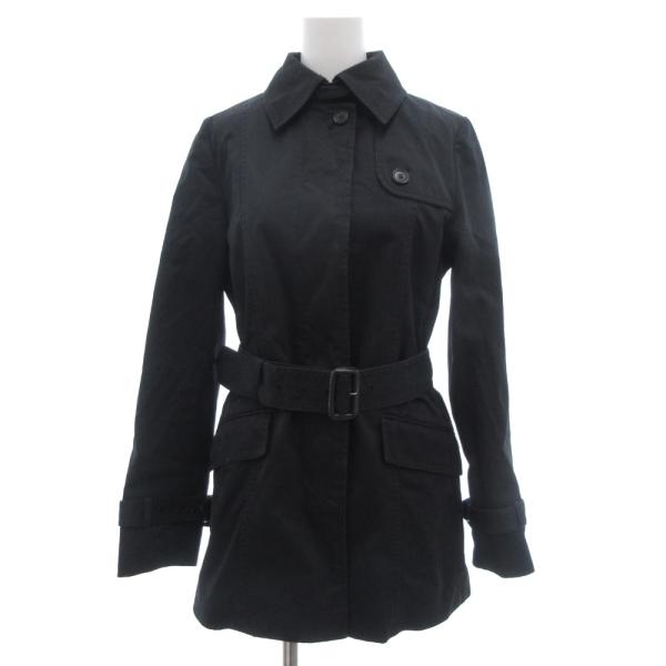コムサデモード COMME CA DU MODE トレンチコート ミドル丈 9 黒 ブラック /JS...