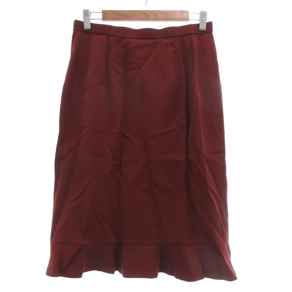 マダムジョコンダ MADAM JOCONDE ティアードスカート ひざ丈 フリル 73-100 茶 ...