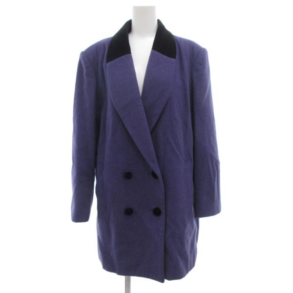 アルファタイム ALPHA TIME テーラードコート ダブルブレスト メルトン 11 紫 パープル...