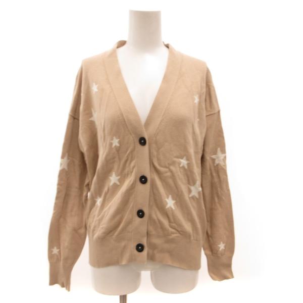 コンバース CONVERSE カーディガン ニット 星柄 Vネック ベージュ /JS ■GY66 レ...