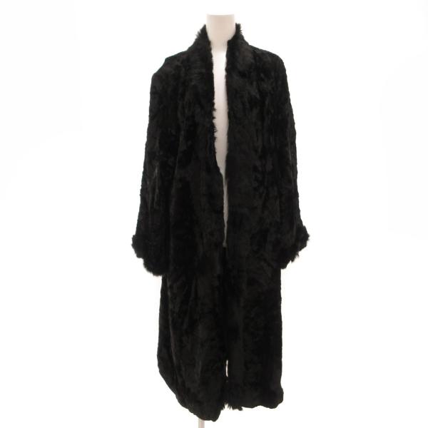 MONT MART フェイクファーコート ロング 黒 ブラック /JS ■GY66 レディース