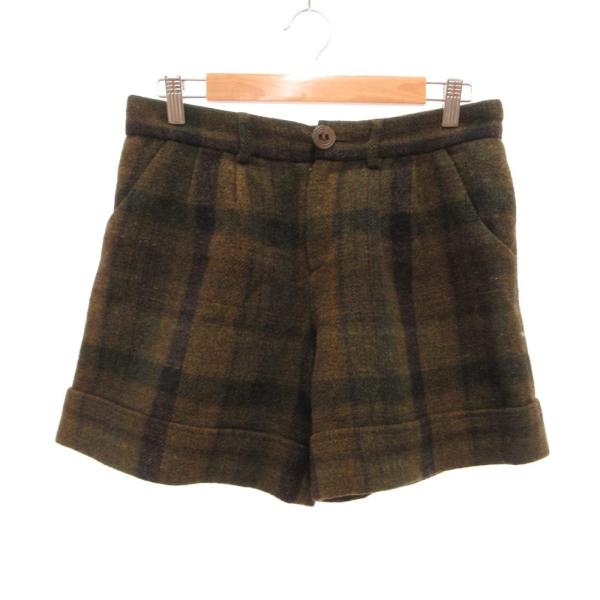 アーペーセー A.P.C. ハーフパンツ ショーツ ウール チェック柄 36 茶 ブラウン /JS ...