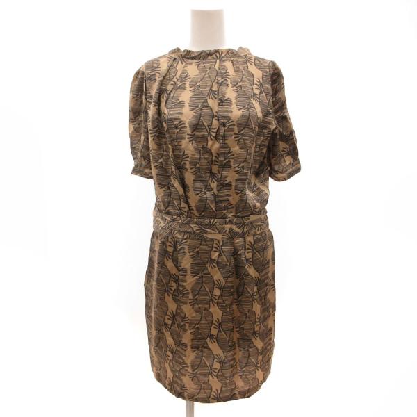 ユナイテッドアローズ UNITED ARROWS ワンピース 38 半袖 ボタニカル柄 総柄 ひざ丈...