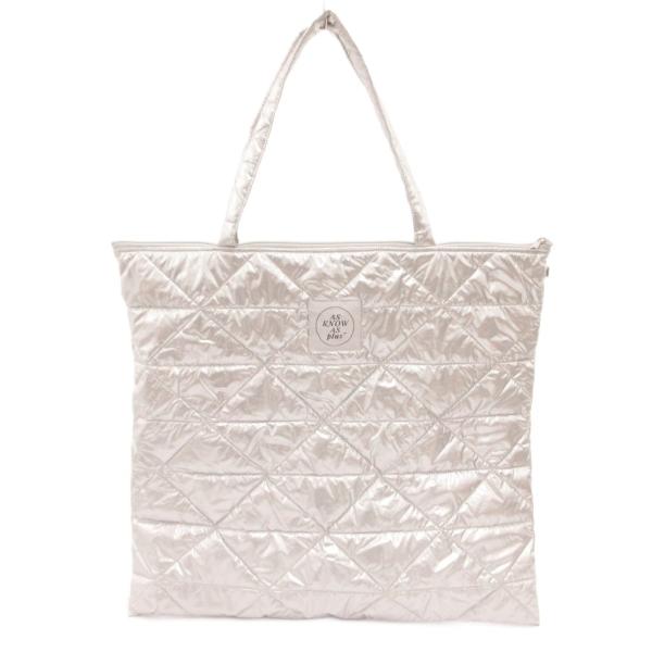 アズノウアズ as know as PLUS トートバッグ キルティング ロゴ シルバーカラー /J...