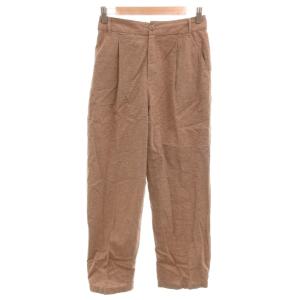 アーバンリサーチ ドアーズ URBAN RESEARCH DOORS テーパードパンツ スラックス リネン混 タック S 茶 ブラウン /YJ ■GY66 レディース