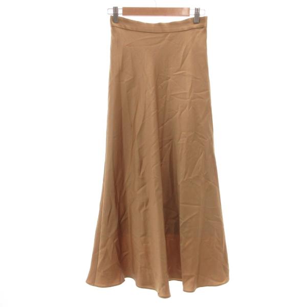 ユナイテッドアローズ UNITED ARROWS ロングスカート フレア サテン生地 38 ベージュ...