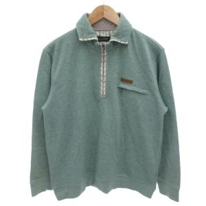 レノマ renoma スウェット トレーナー L エメラルドグリーン 長袖 ハーフジップ 襟付き 5132-7626 /HW ■ECF001 メンズ