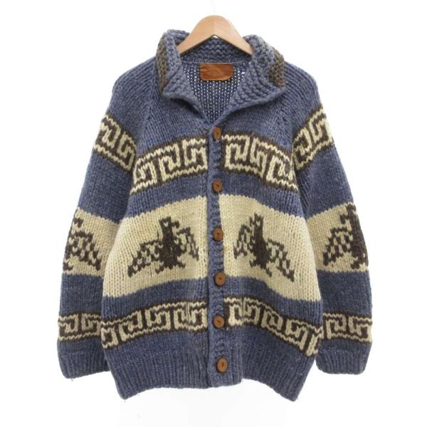 COWICHAN SHEPERD カーディガン カウチンニット サンダーバード柄 青 ブルー /JS...