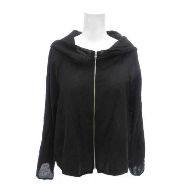 ストロベリーフィールズ STRAWBERRY-FIELDS 美品 薄手パーカー 黒 ブラック フード...