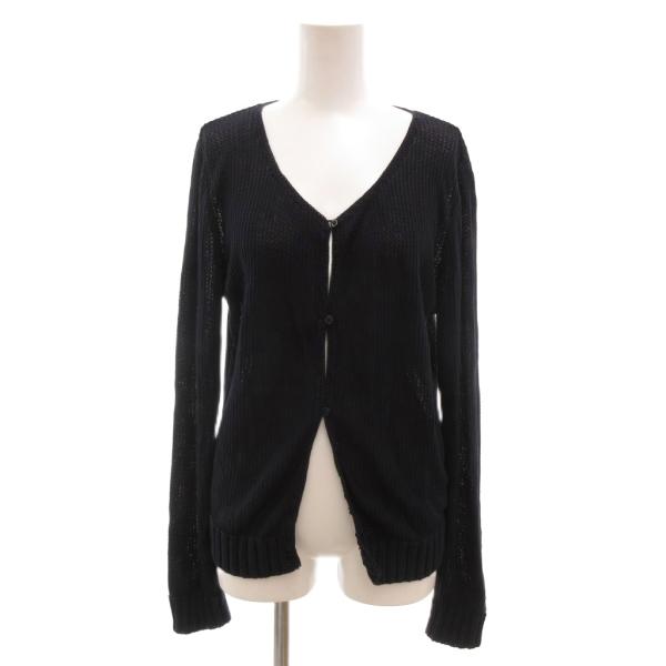 スポーツマックスコード マックスマーラ コットンニットカーディガン Vネック 長袖 透かし編み M ...