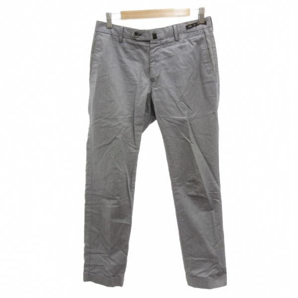 ビームスエフ BEAMS F パンツ スラックス グレー 無地 フルレングス フロントボタンフライ ...