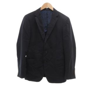 コムサメン COMME CA MEN テーラードジャケット S 紺 ネイビー シングル ストライプ柄 長袖 /NU ■ECF003 メンズ