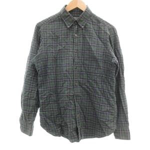 グリーンレーベルリラクシング ユナイテッドアローズ green label relaxing シャツ M 緑 グリーン チェック柄 ボタンダウンカラー