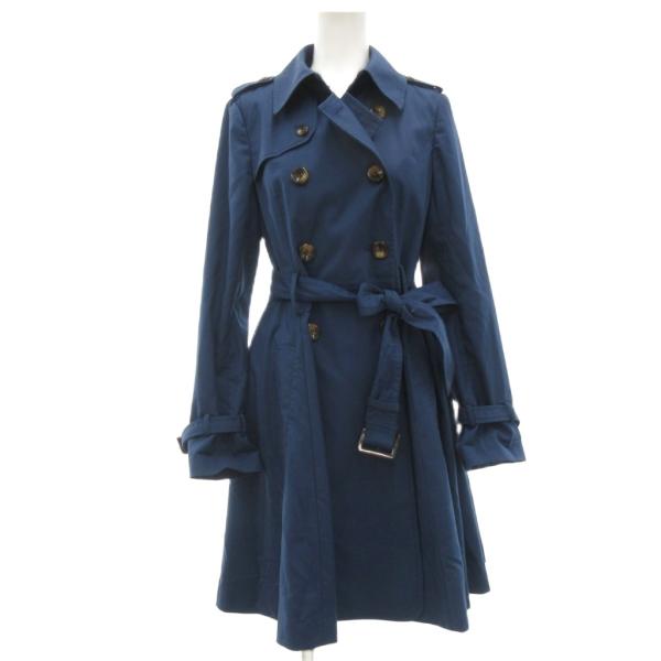 スウィングル Swingle トレンチコート ミドル丈 ベルト付 S 青 ブルー /JS ■ECF0...