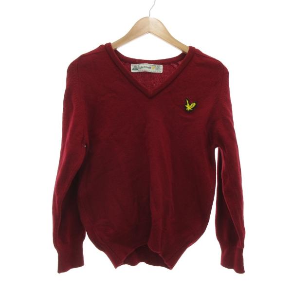 ライル&amp;スコット LYLE&amp;SCOTT ニット セーター 長袖 ラムウール 36 赤 ワインレッド ...