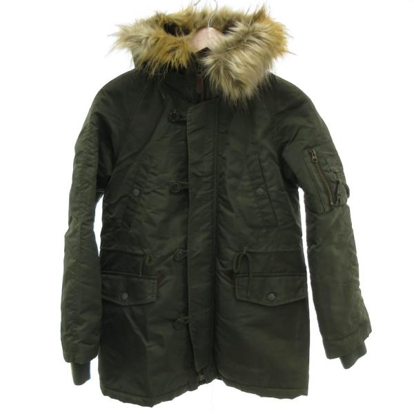 バナーバレット Banner Barrett モッズコート フェイクファー ミドル丈 36 カーキ ...