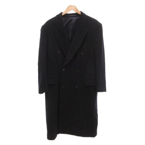 TESSACO テーラードコート カシミヤ 92AM ロング ダブル メルトン 濃紺 ダークネイビー...