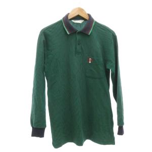 マンシングウェア MUNSINGWEAR ポロシャツ SA 緑 グリーン ストライプ柄 長袖 /NL ■ECF003 メンズ